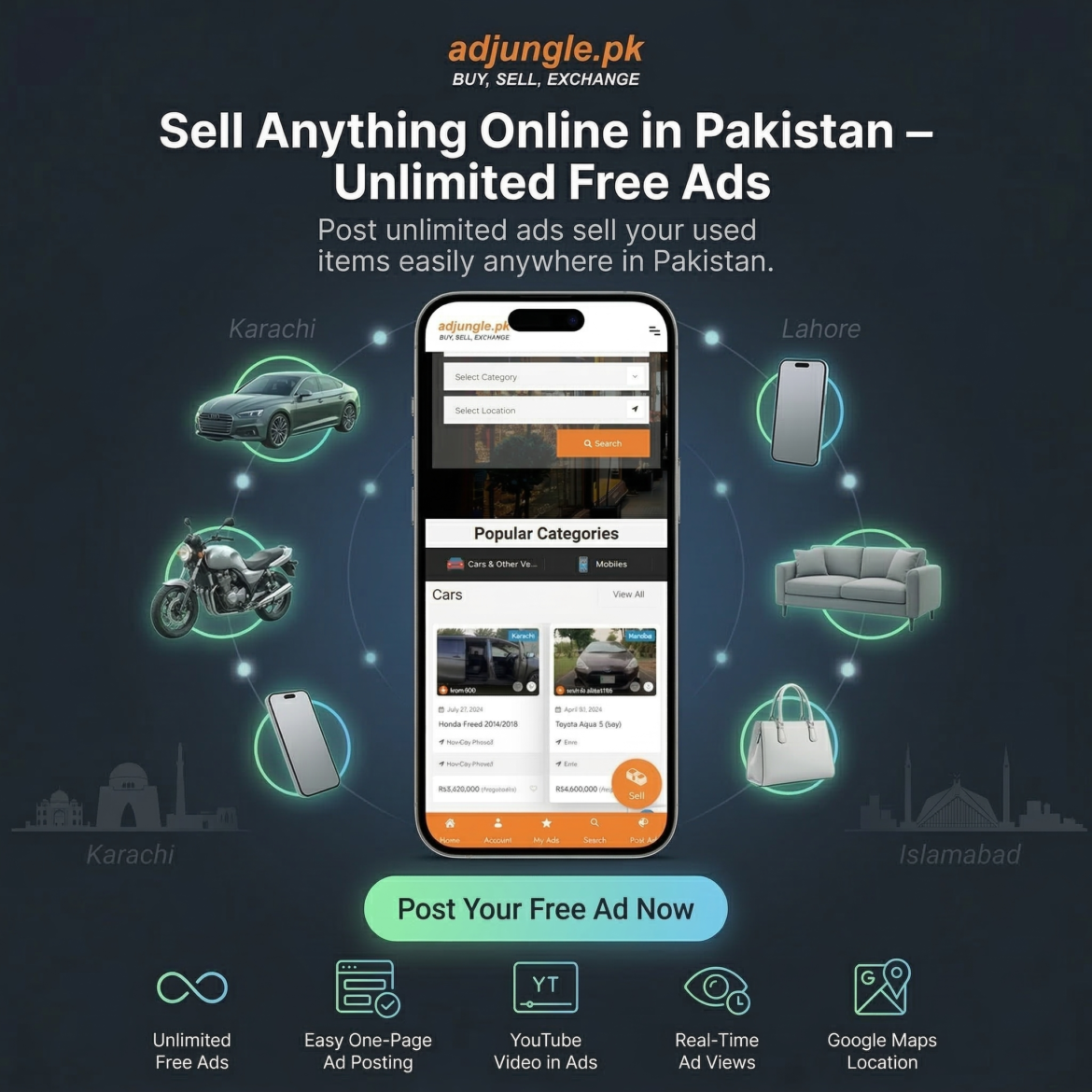 Adjungle.pk – Pakistan’s New Buy & Sell Classified Ads Platform
